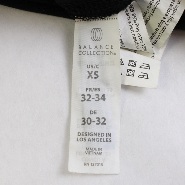 Balance Collection Women's Black High Waisted Athletic Biker Shorts Size XS