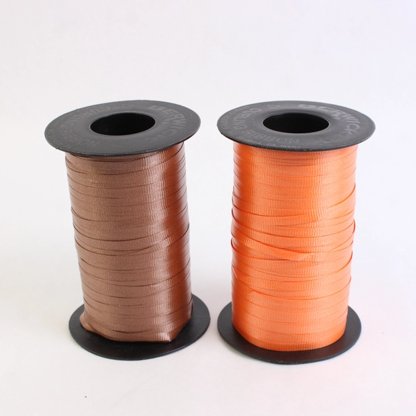 Lot of 5 Partially Used Rolls Curling Ribbon Black Brown Orange Yellow Pink