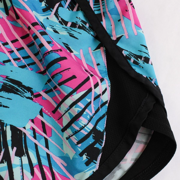 Athletic Works Blue & Pink Lined Athletic Running Shorts Girl's Size L (10-12)