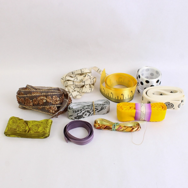 Mixed Lot of Ribbon Scrap Fabric Sequins and Other Craft Embellishments