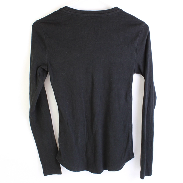 Sonoma Long Sleeve Black Shirt Slim Fit Top Women's Size XS