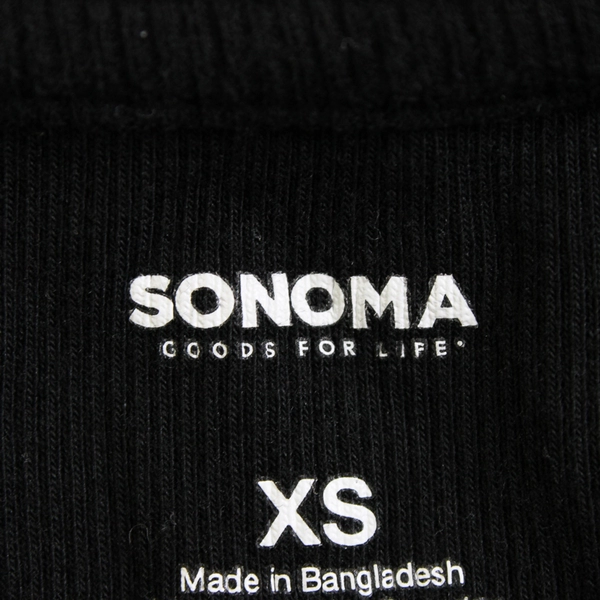 Sonoma Long Sleeve Black Shirt Slim Fit Top Women's Size XS