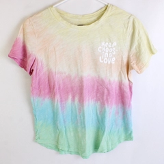Old Navy Women's T-Shirt Size S Rainbow Keep Choosing Love Short Sleeve Tie-Dye