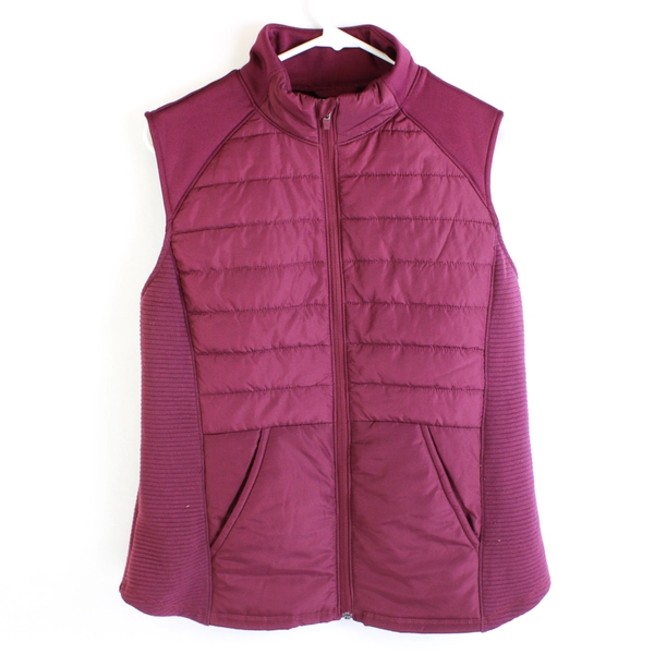 Tek Gear Fuchsia Puffer Vest Polyester Plush Inner Women's Size L