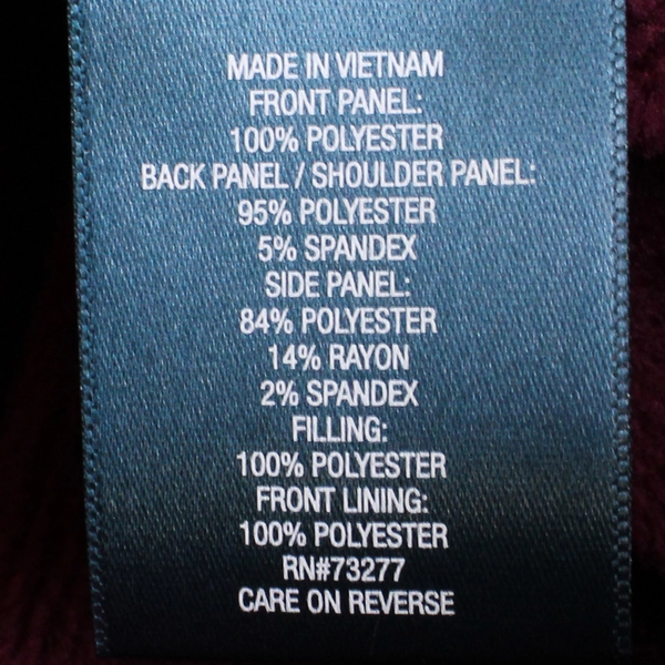 Tek Gear Fuchsia Puffer Vest Polyester Plush Inner Women's Size L