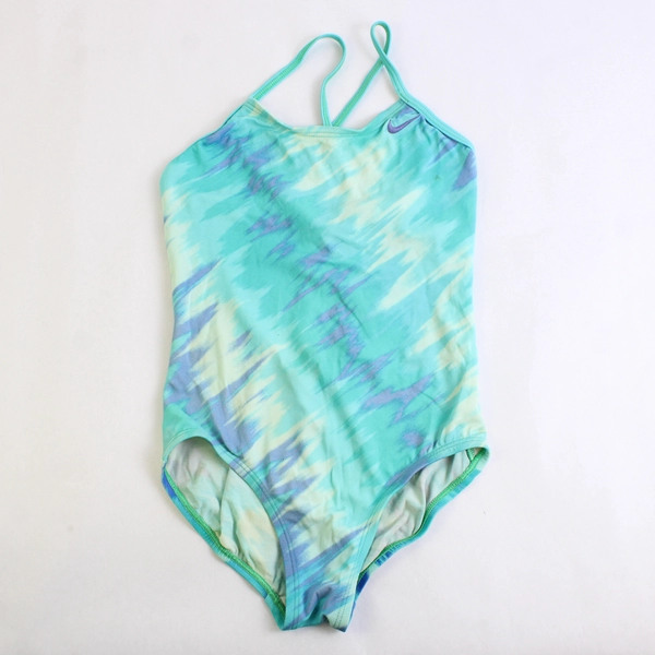 Nike Swim Gir'ls Crossback One Piece Swimsuit Teal & Purple Size 8