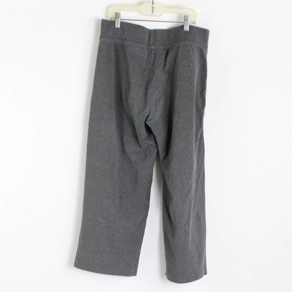 Lot of 2 Lands' End Women's Sweat Pants Black & Gray Elastic Waist Loose Fit S