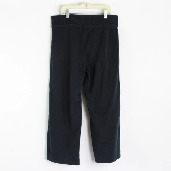 Lot of 2 Lands' End Women's Sweat Pants Black & Gray Elastic Waist Loose Fit S