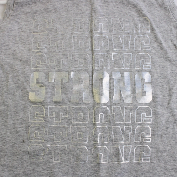 Athletic Works Women's Graphic Tank Top Strong Gray & Silver Size XL (14-16)