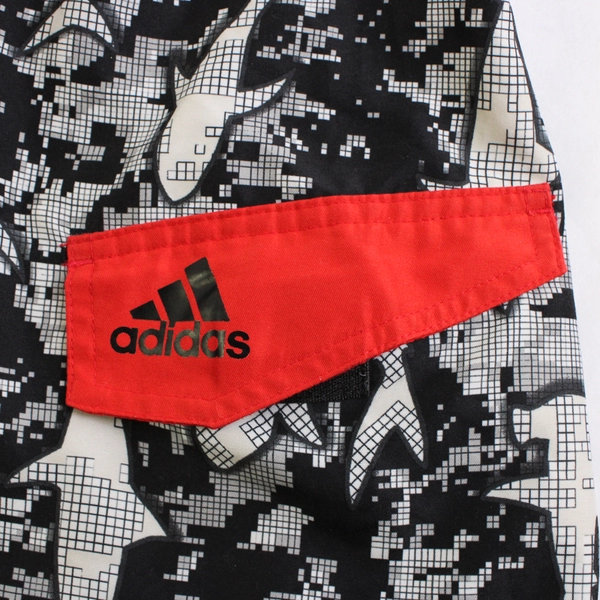 Adidas Boy's Drawstring Board Shorts Swim Trunks Cargo Pocket Shark Print M