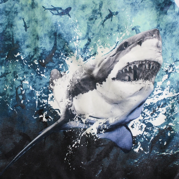 Old Navy Boy's Drawstring Blue & White Shark Swim Trunks Size XL (14-16)