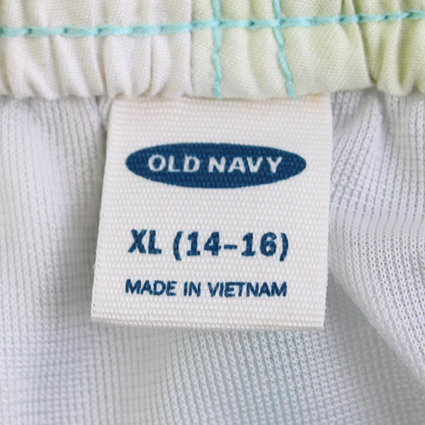 Old Navy Boy's Drawstring Blue & White Shark Swim Trunks Size XL (14-16)