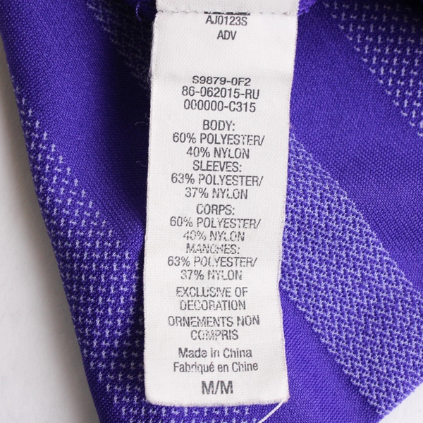 Champion Duo Dry Women's Size M Long Sleeve Shirt Purple Crew Neck Striped