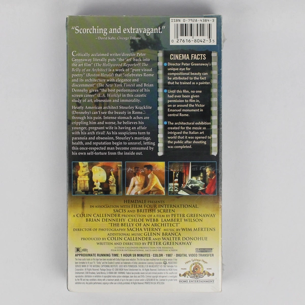 The Belly Of An Architect 1987 VHS Tape Sealed