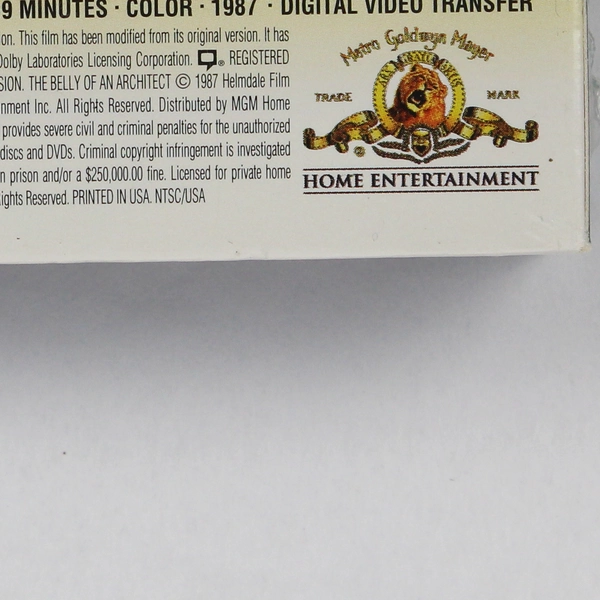 The Belly Of An Architect 1987 VHS Tape Sealed