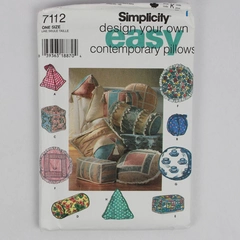 Easy Contemporary Throw Pillow Pattern One Size Simplicity 7112 Design Your Own