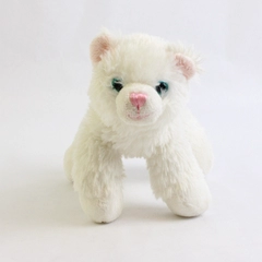 2016 Aurora Small White Kitty Cat Plush 5" Blue Eyes Pink Sewn Nose