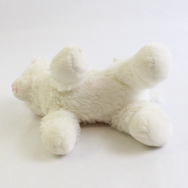 2016 Aurora Small White Kitty Cat Plush 5" Blue Eyes Pink Sewn Nose
