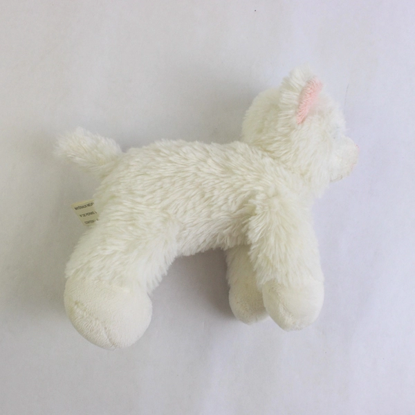 2016 Aurora Small White Kitty Cat Plush 5" Blue Eyes Pink Sewn Nose