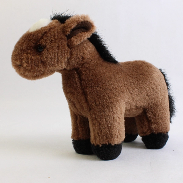 Aurora Brown & White Standing Horse Pony Plush Toy with Sound 5" Tall