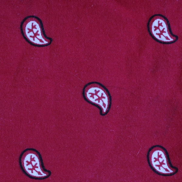 VTG Paris Accessories Bandana Cotton Paisley Red White Handkerchief 19" x 19"