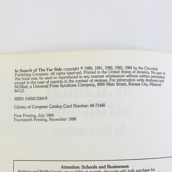 In Search of the Far Side by Gary Larson 1988 Trade Paperback