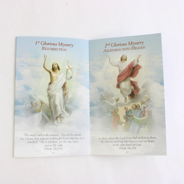 The Holy Rosary Illustrated Mysteries & Prayers Catholic Pocket Book
