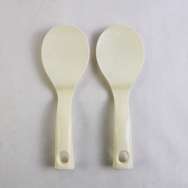 Lot 2 Unbranded Basic White Rice Scoop Shovel Paddle Non-Stick Plastic Standing