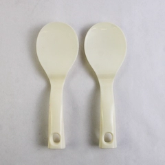 Lot 2 Unbranded Basic White Rice Scoop Shovel Paddle Non-Stick Plastic Standing