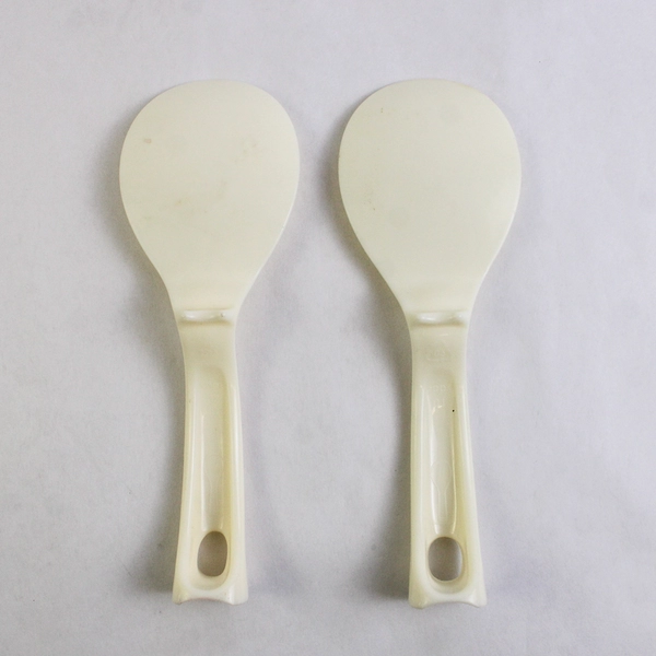 Lot 2 Unbranded Basic White Rice Scoop Shovel Paddle Non-Stick Plastic Standing