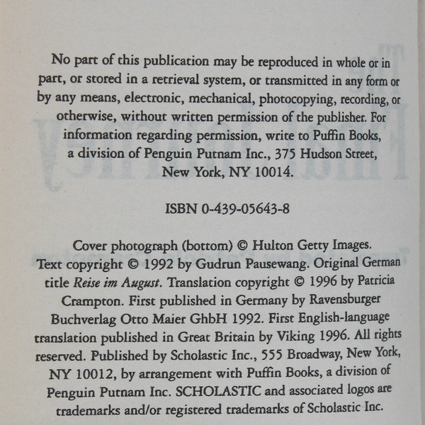 The Final Journey by Gudrun Pausewang Translated by Patricia Crampton 1999 PB