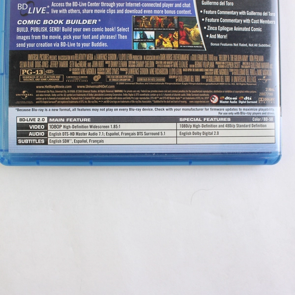 Hellboy II: The Golden Army (Blu-ray, Universal, Guillermo del Toro, 2008)