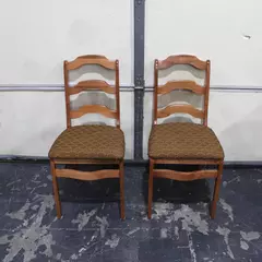 Vintage Upholstered Fold Up Wooden Chair Gold and Red Upholstering