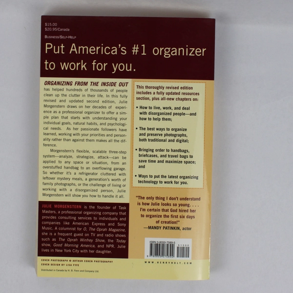 Organizing from the Inside Out by Julie Morgenstern 2004 2nd Edition Paperback