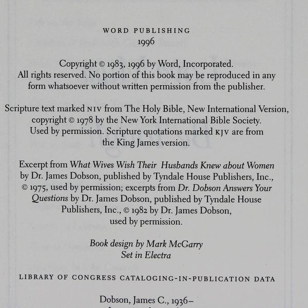 Love Must Be Tough by James Dobson 1996 Hardcover