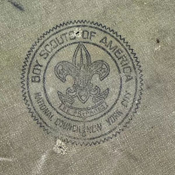 Vintage Boy Scout Mess Kit with Canvas Cover and Shoulder Strap