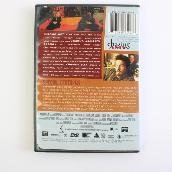 Chasing Amy DVD 2000 Criterion Collection Director Kevin Smith