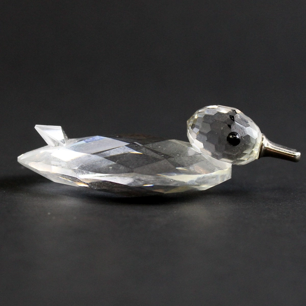 Swarovski Crystal Figurine Mini Duck Metal Bill 1.8" No Box