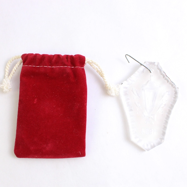 Waterford Crystal 1984 Annual Christmas Ornament Candle Lantern Red Bag & Case