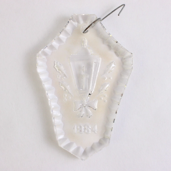 Waterford Crystal 1984 Annual Christmas Ornament Candle Lantern Red Bag & Case