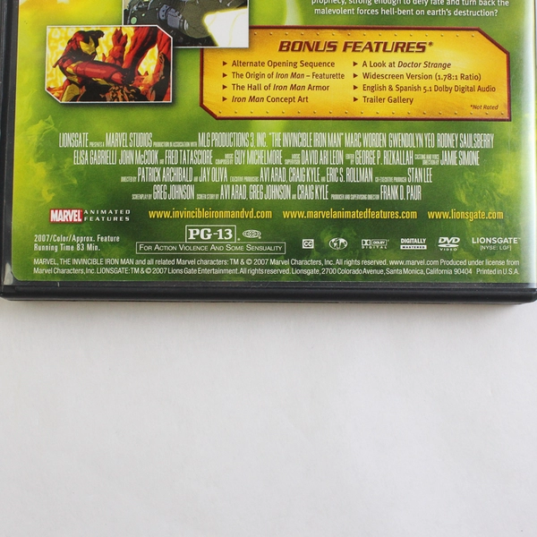 The Invincible Iron Man DVD 2007 Director Patrick Archibald & Jay Oliva