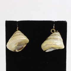 Gold-Tone Gilt Seashell Drop Earrings Need Backings
