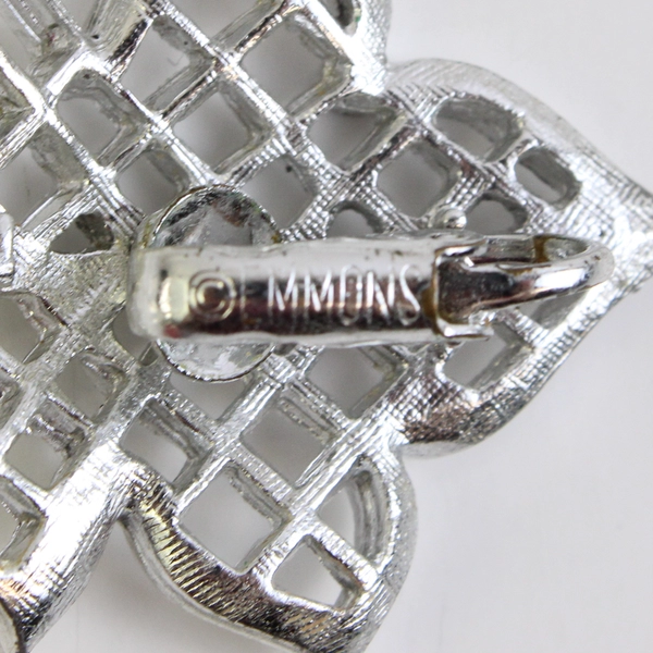 Vintage Emmons Silver-Tone Leaf Clip-On Earrings