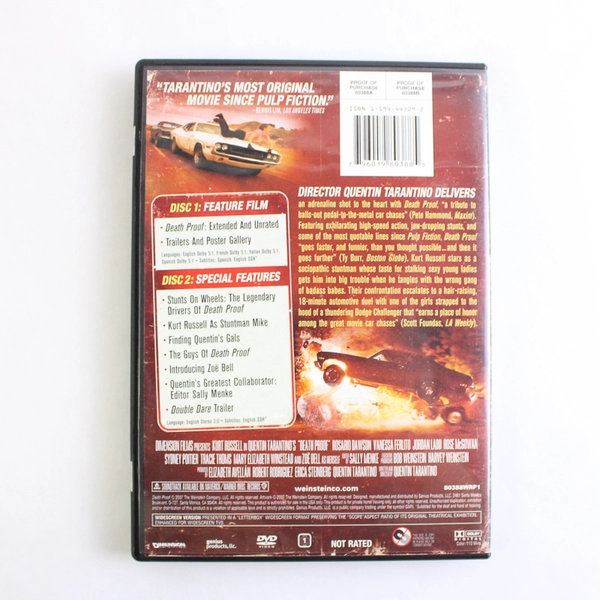 Death Proof: Extended & Unrated (DVD, Dimension, 2007) Dir. Quentin Tarantino