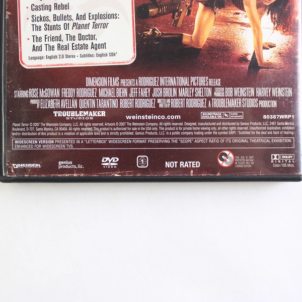 Planet Terror (DVD, Dimension, 2007)