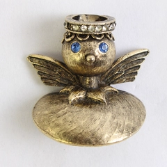 Vintage Tortolani Signed Gold-Tone Angel Shoulder Brooch