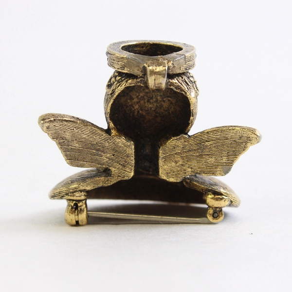 Vintage Tortolani Signed Gold-Tone Angel Shoulder Brooch