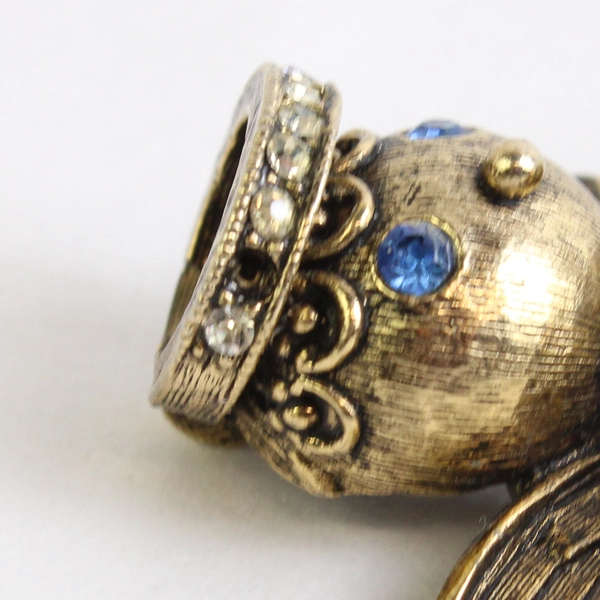 Vintage Tortolani Signed Gold-Tone Angel Shoulder Brooch