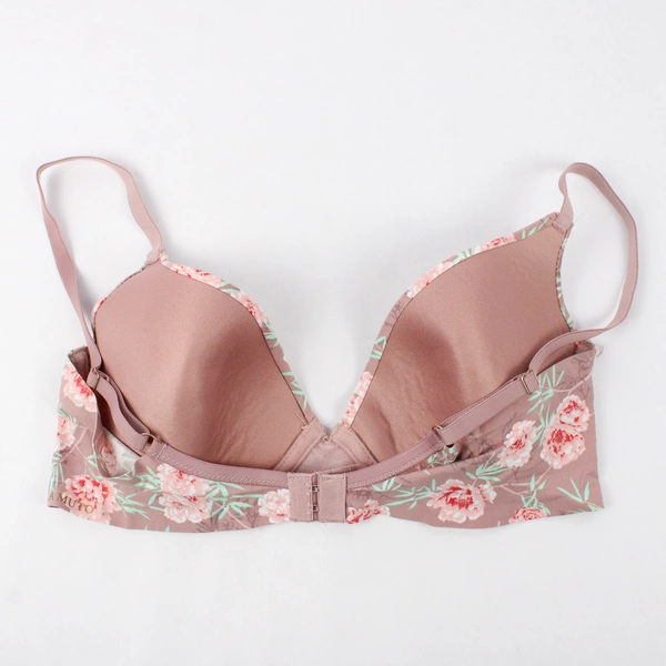 Vince Camuto Rose Pink Floral Padded Bra Size 38C Underwire Adjustable Strap