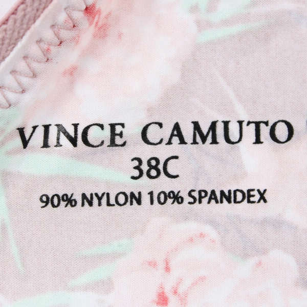 Vince Camuto Rose Pink Floral Padded Bra Size 38C Underwire Adjustable Strap